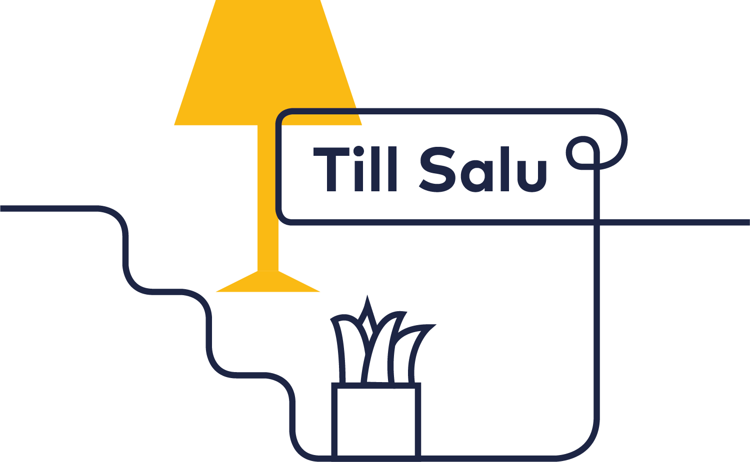 Till salu-skylt utanför lägenhet. Illustration.